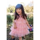 Younger Girls Pink Embellished Tulle Dress, 1, hi-res