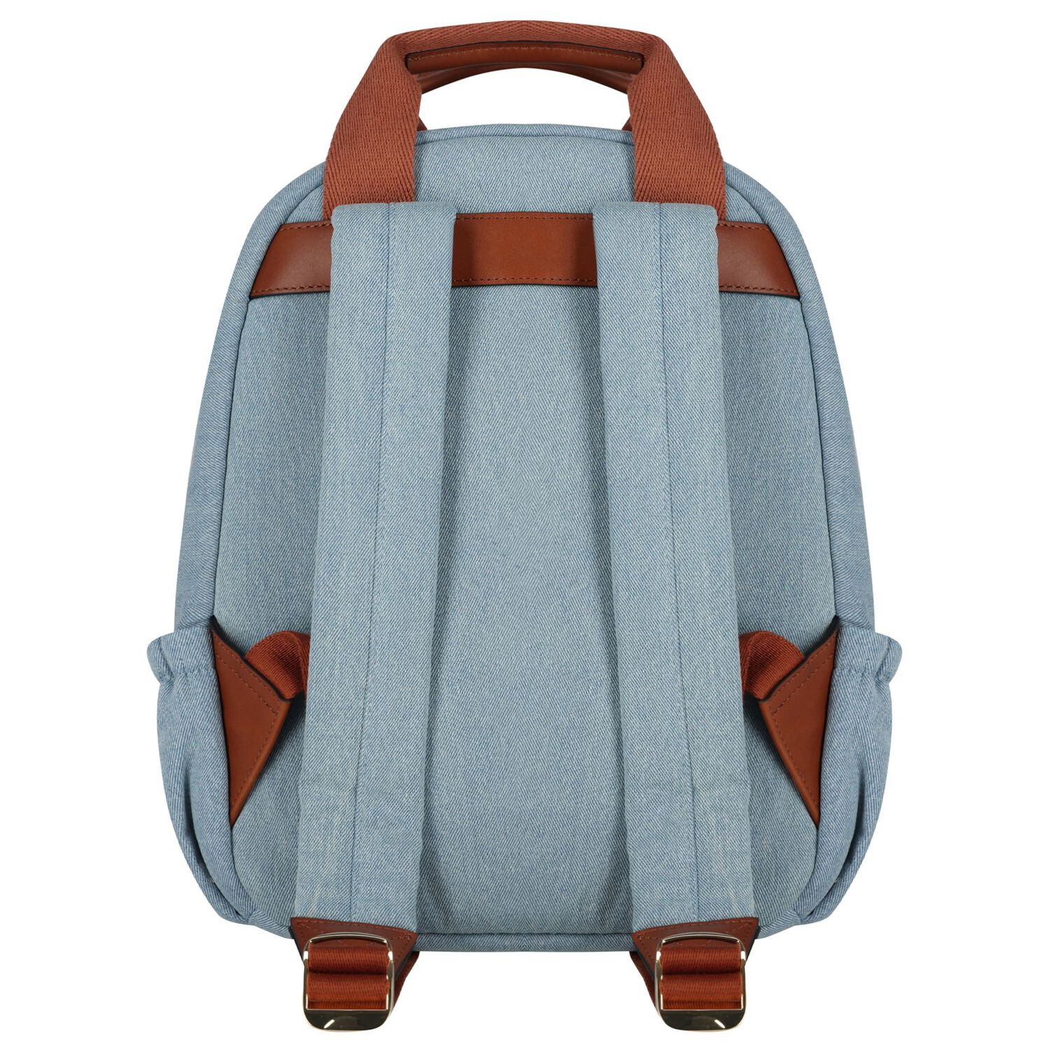 Girls Blue Logo Denim Backpack, 1, hi-res