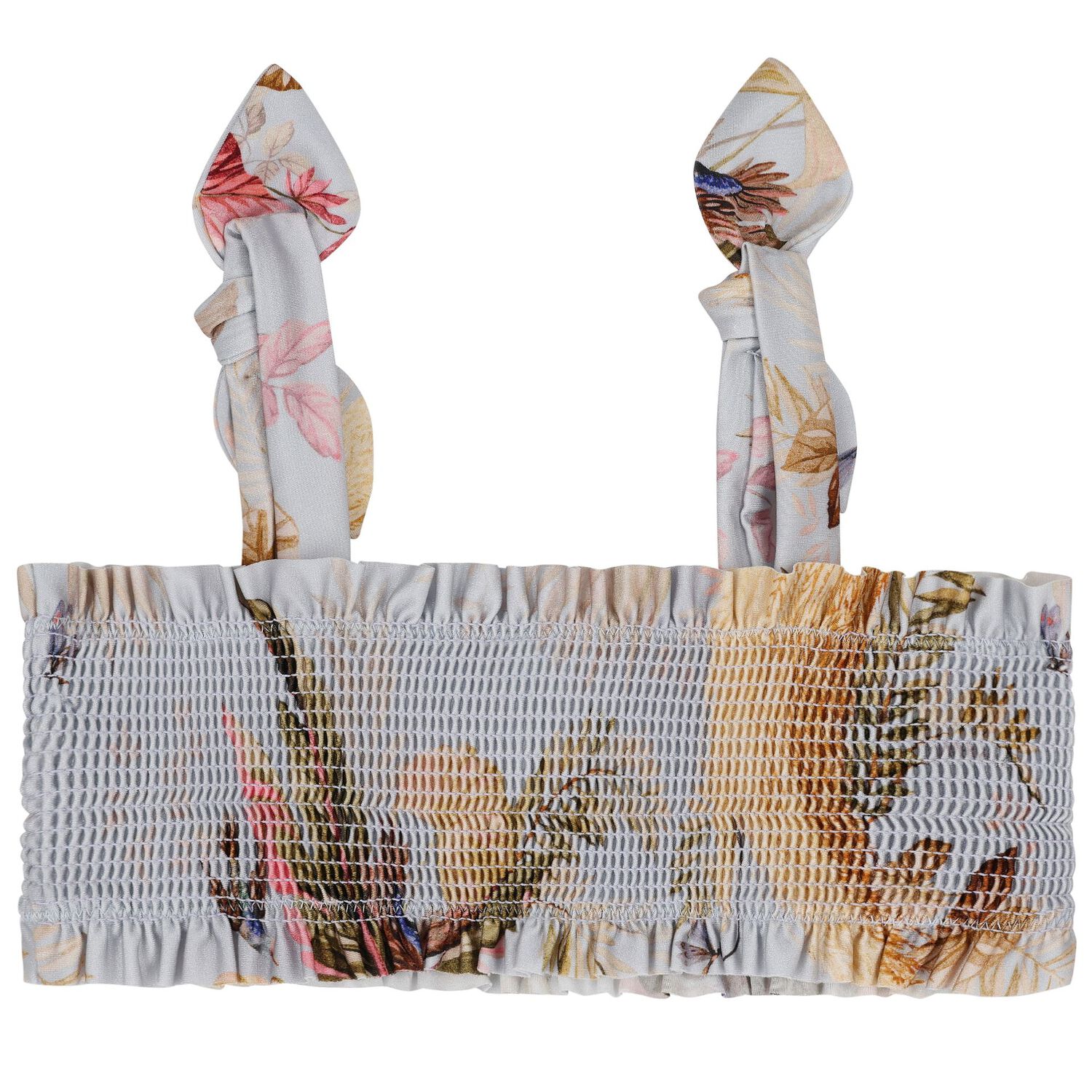 Girls Blue Floral Bikini, 1, hi-res