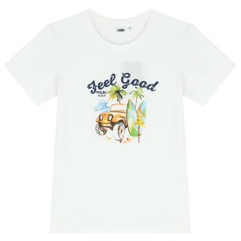 Boys White Beach T-Shirt