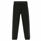 Girls Black Cotton Joggers, 1, hi-res