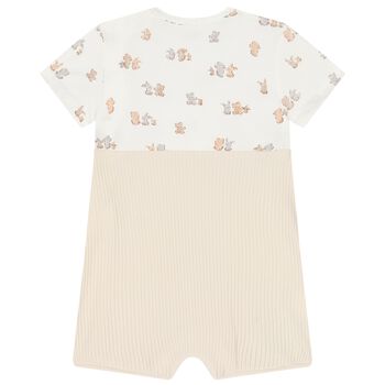 Beige & Ivory Baby Bunny Romper