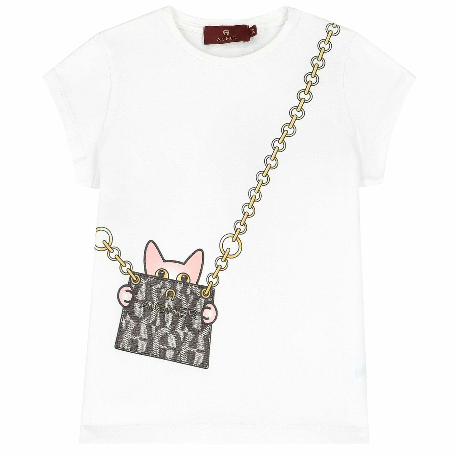 Girls White Bag T-Shirt, 1, hi-res image number null