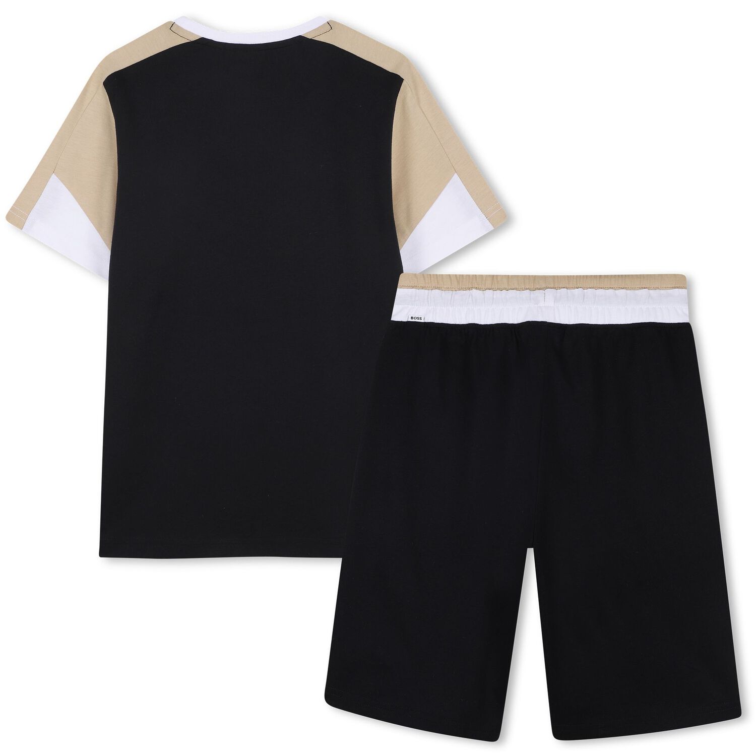 Boys Black Logo Shorts Set, 2, hi-res