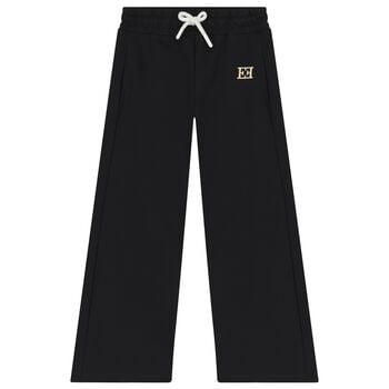 Girls Black Logo Trousers