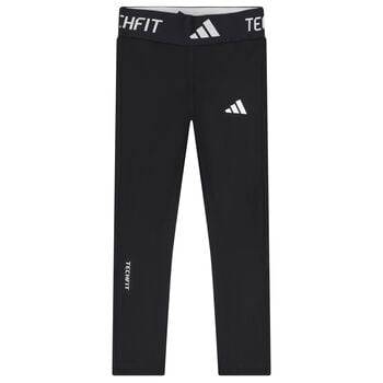 Girls Black Logo Leggings