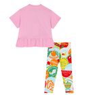 Younger Girls Pink & Ivory Logo Leggings Set, 1, hi-res