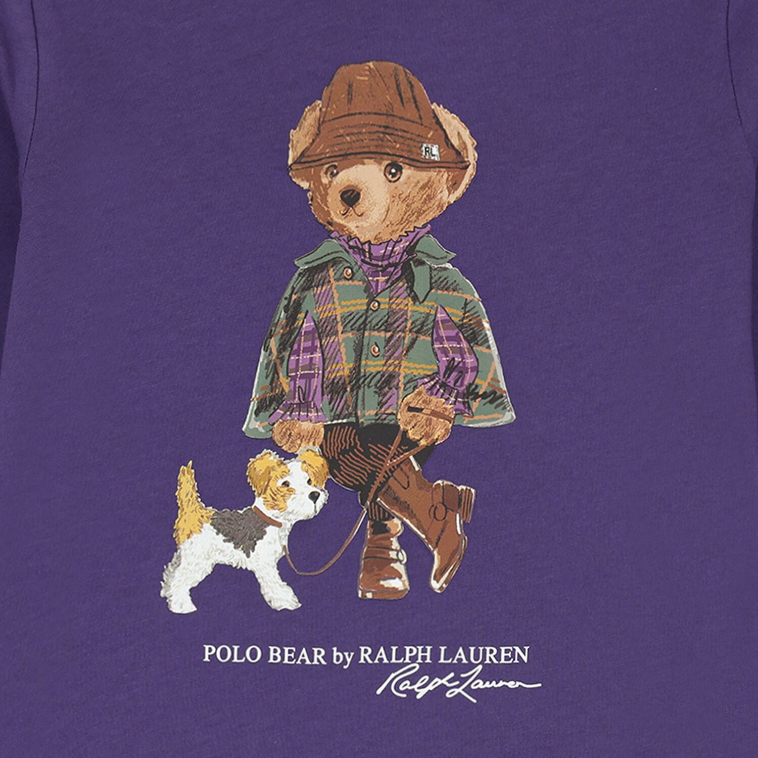 Girls Purple Polo Bear Long Sleeve Top, 1, hi-res