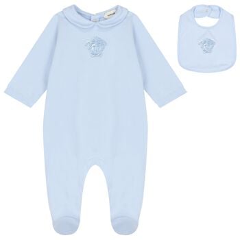 Baby Boys Blue Medusa Logo Babygrow Gift Set