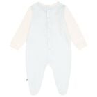 Baby Boys Ivory & Blue Teddy Bear Logo Babygrow, 2, hi-res