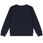 Boys Navy Blue Logo Sweatshirt, 2, hi-res