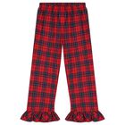 Girls White & Red Tartan Check Pyjamas, 1, hi-res