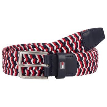 Boys White, Navy Blue, & Red Belt