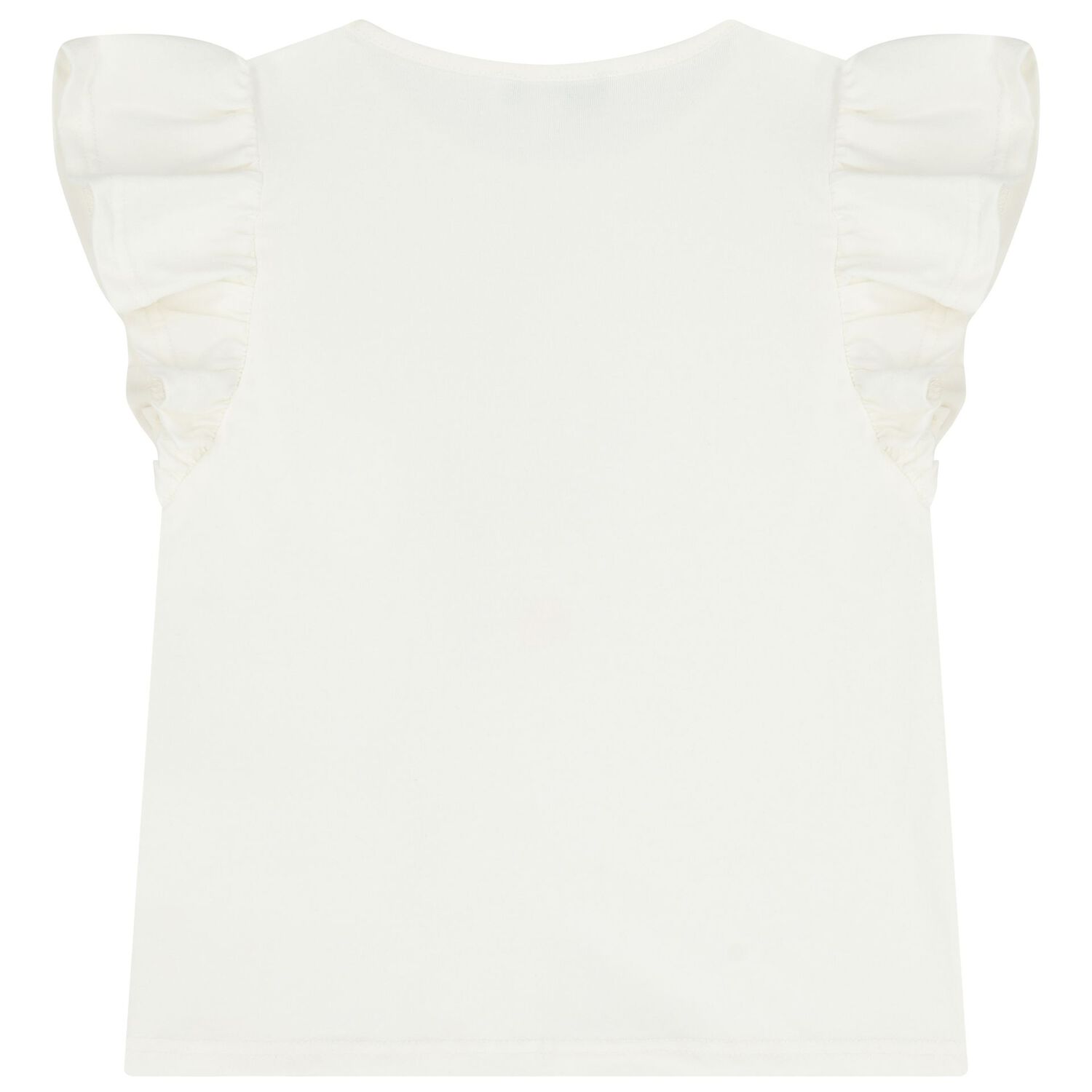 Girls Ivory Ruffled Flower Blouse, 1, hi-res