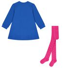 Girls Blue Heart Dress Set, 1, hi-res