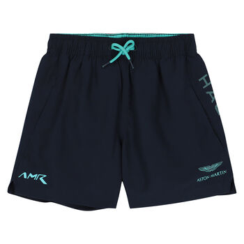 Boys Navy Logo Swim Shorts