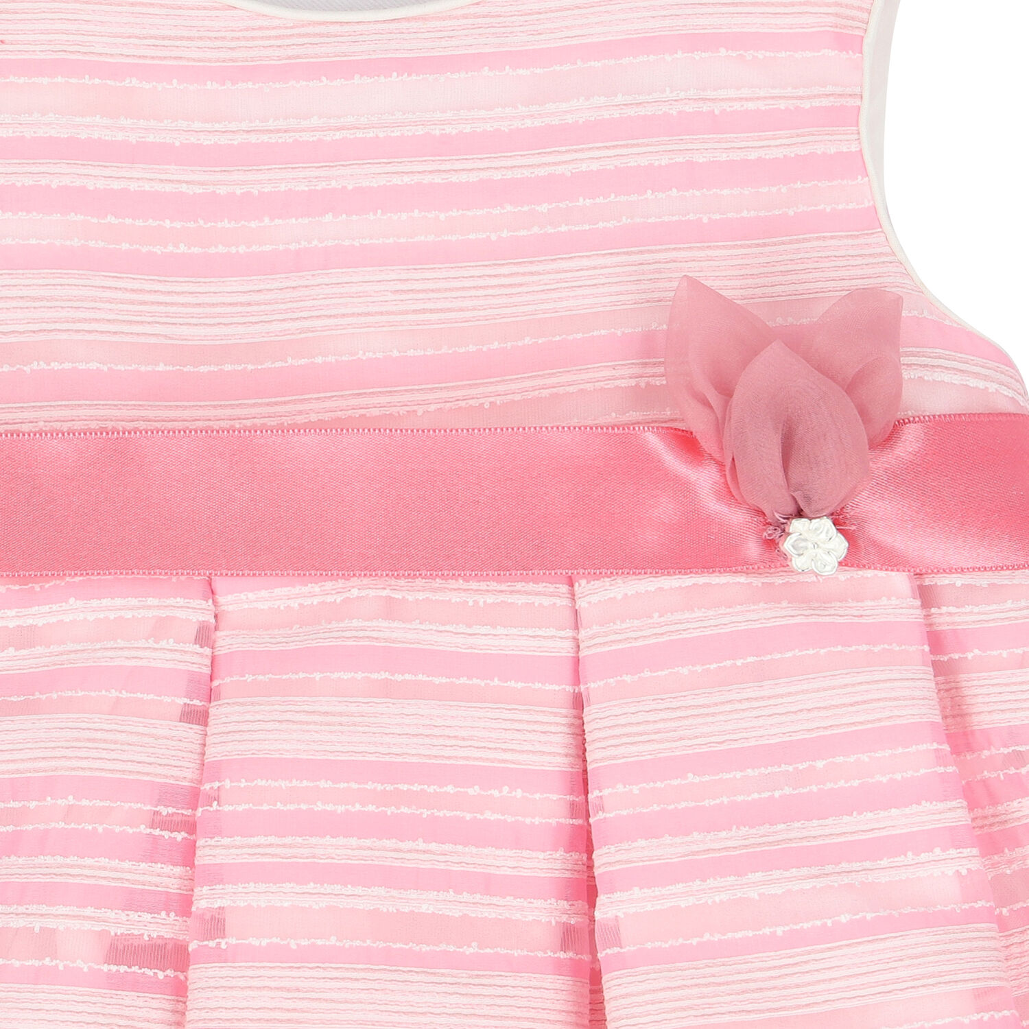 Younger Girls Pink & White Striped Dress, 1, hi-res image number null