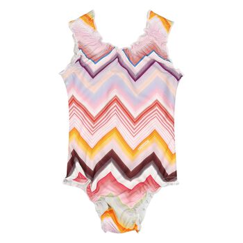 Younger Girls Multi-Coloured Zig Zag Swimsuit