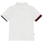 Baby Boys White Logo Polo Shirt, 1, hi-res