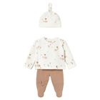 Baby Boys Ivory & Beige Balloon 2 Piece Babygrow Set, 2, hi-res