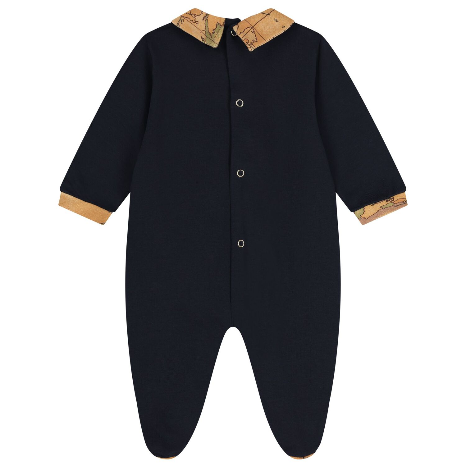 Baby Boys Navy Blue & Beige Geo Map Babygrow Gift Set, 1, hi-res