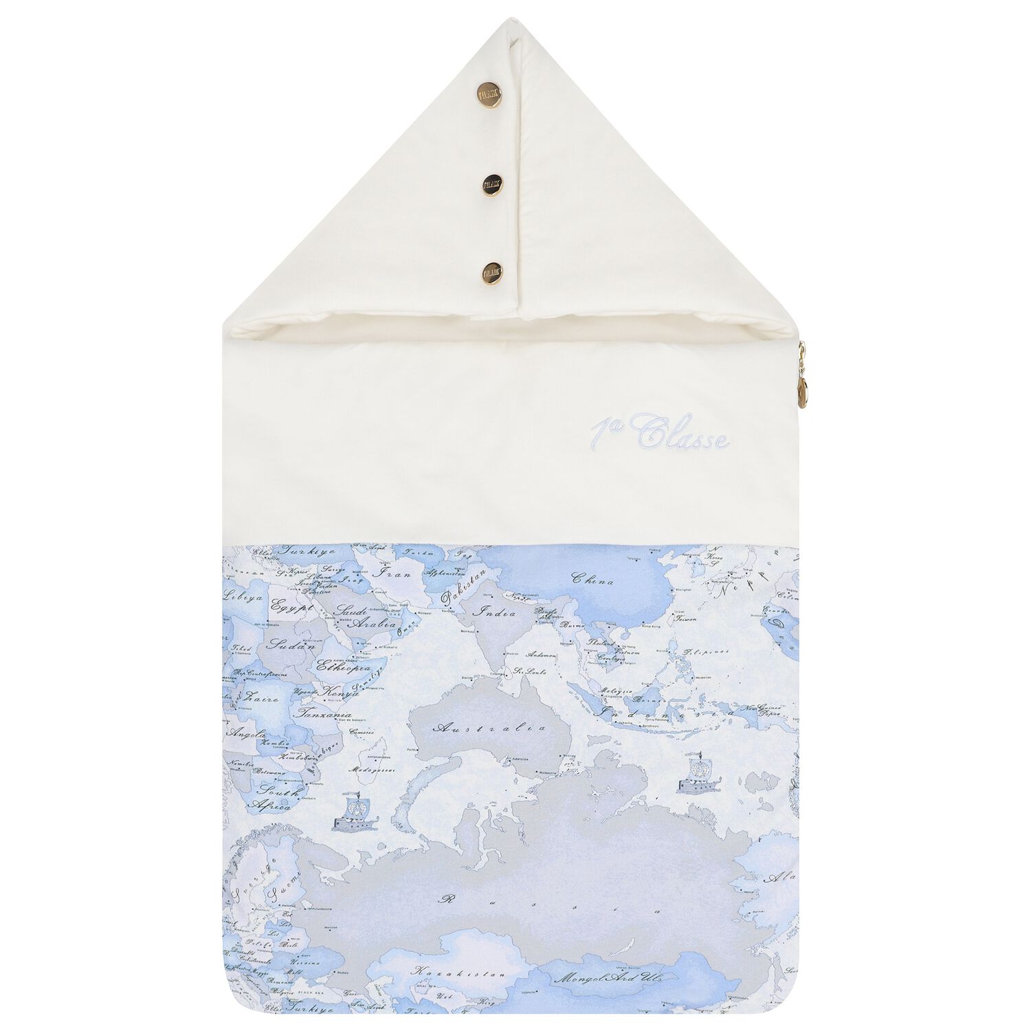 Baby Boys Ivory & Blue Geo Map Baby Nest, 1, hi-res image number null