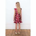 فستان مزركش باللون الاحمر والذهبى , 1, hi-res