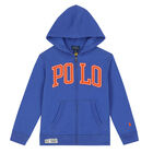 Boys Blue Logo Zip Up Top, 1, hi-res