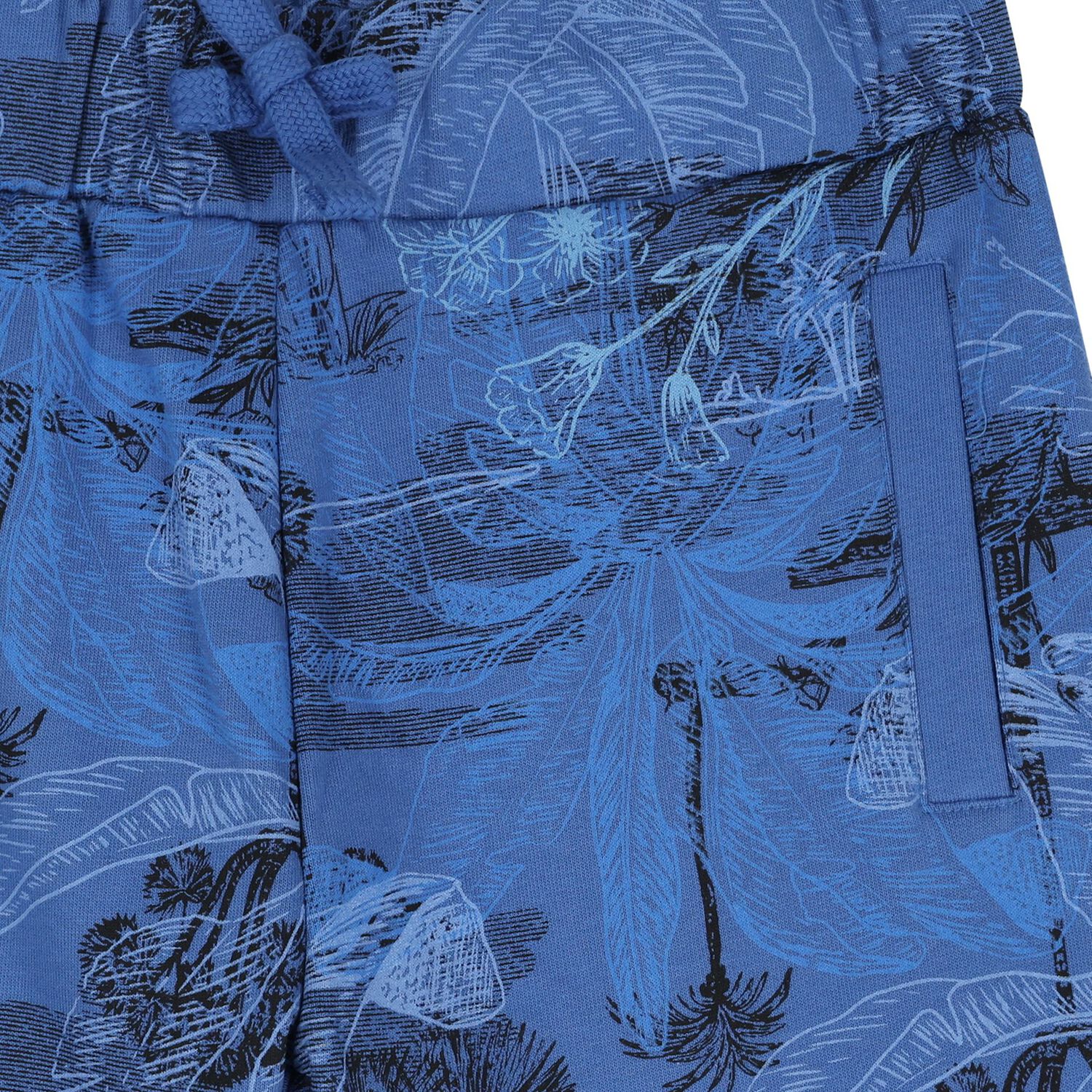 Boys Blue Logo Shorts, 1, hi-res