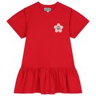 Girls Red Logo Dress, 1, hi-res