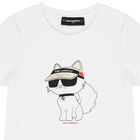 Girls White Choupette Logo T-Shirt, 2, hi-res