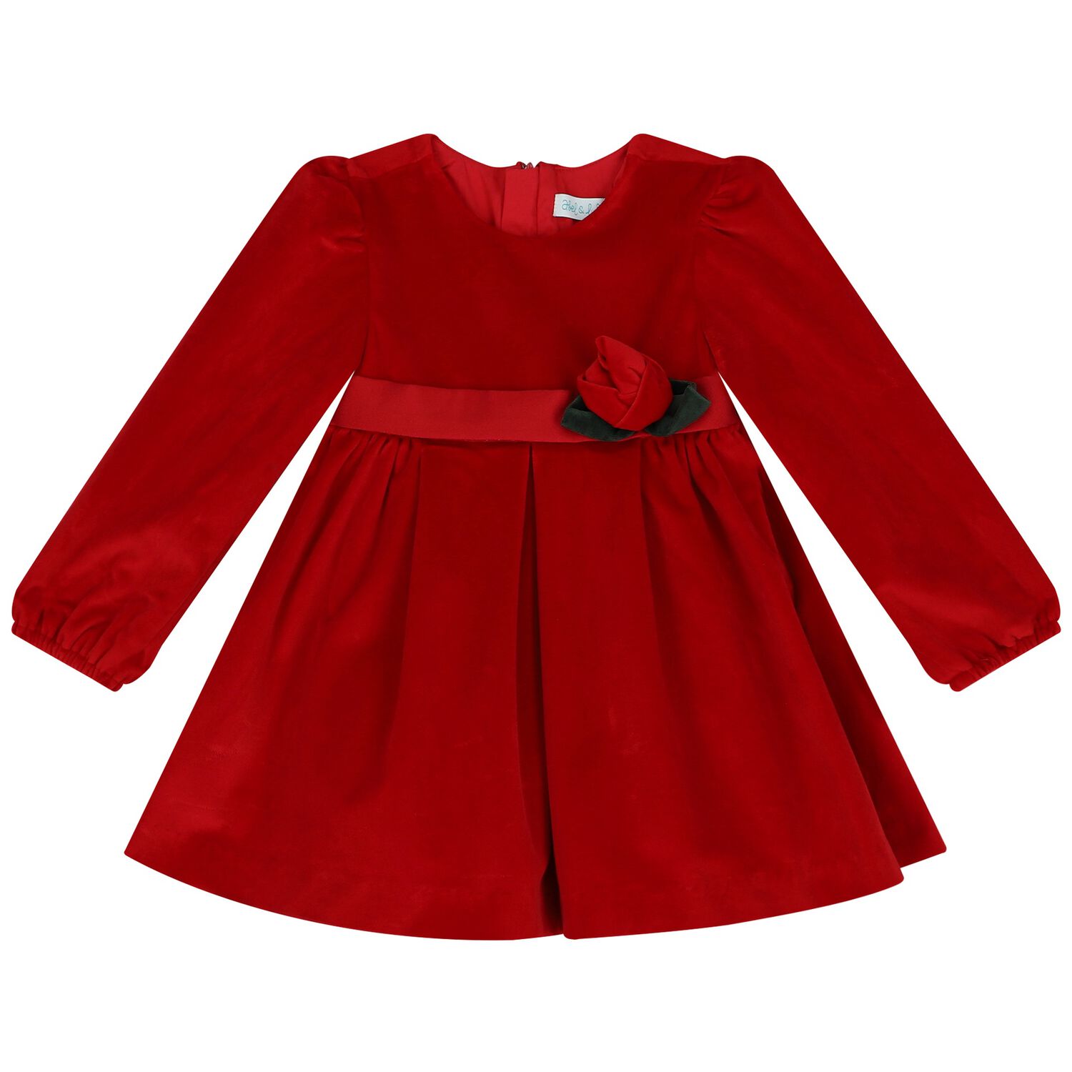 Younger Girls Red Velvet Dress, 1, hi-res image number null