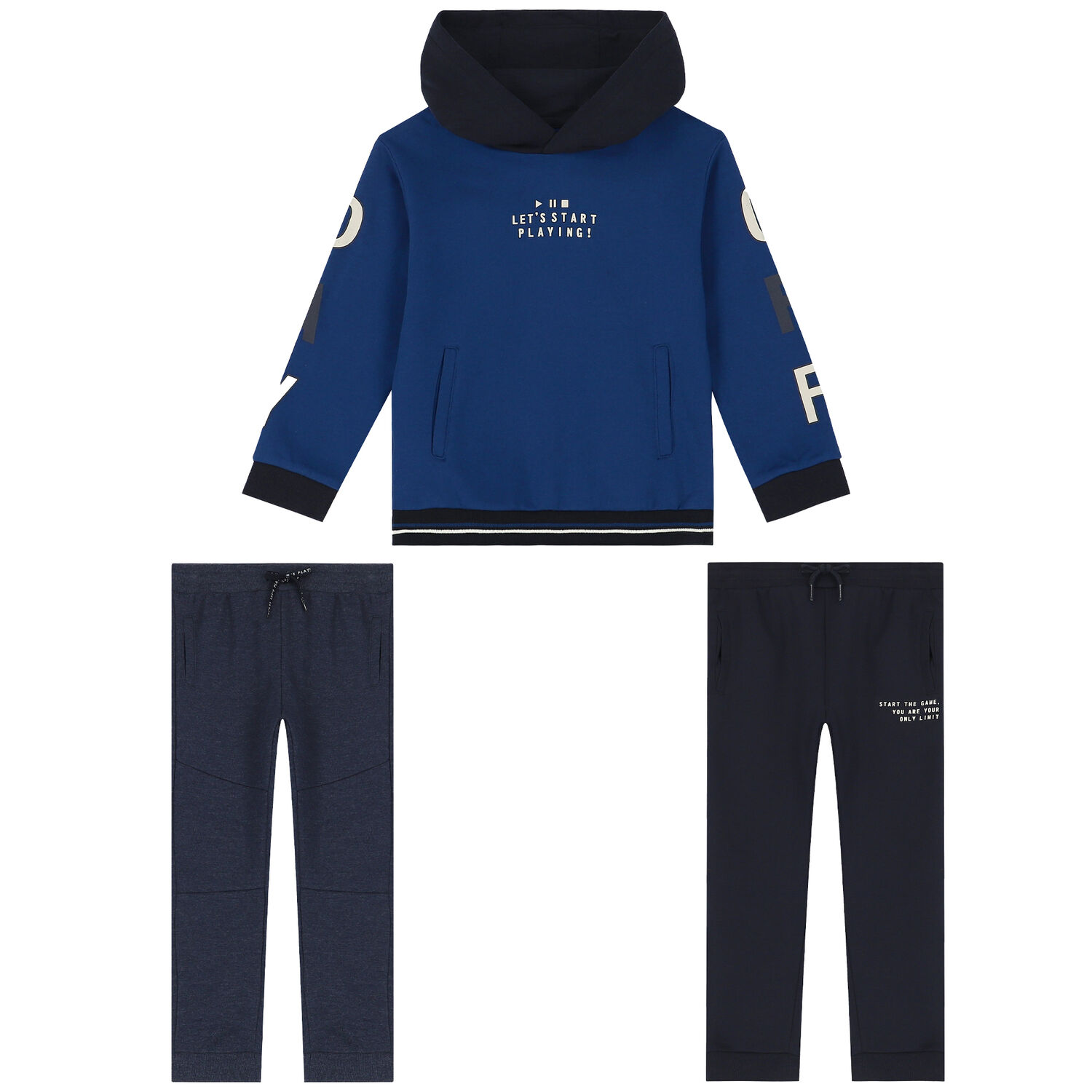 Boys Blue & Navy 3-Piece Tracksuit, 1, hi-res