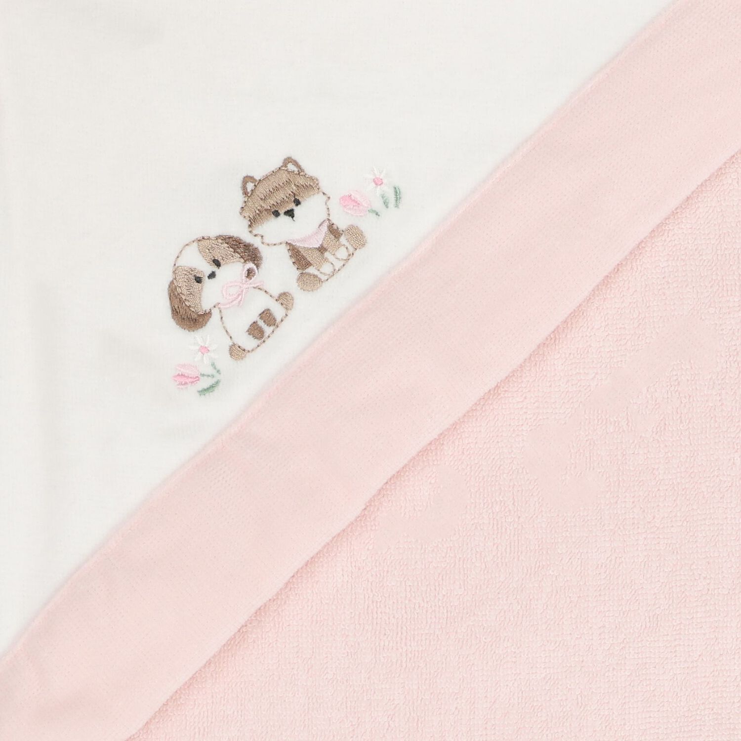 Baby Girls Pink Hooded Towel, 2, hi-res