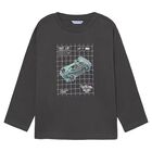 Boys Grey Glow In The Dark Long Sleeve Top, 2, hi-res