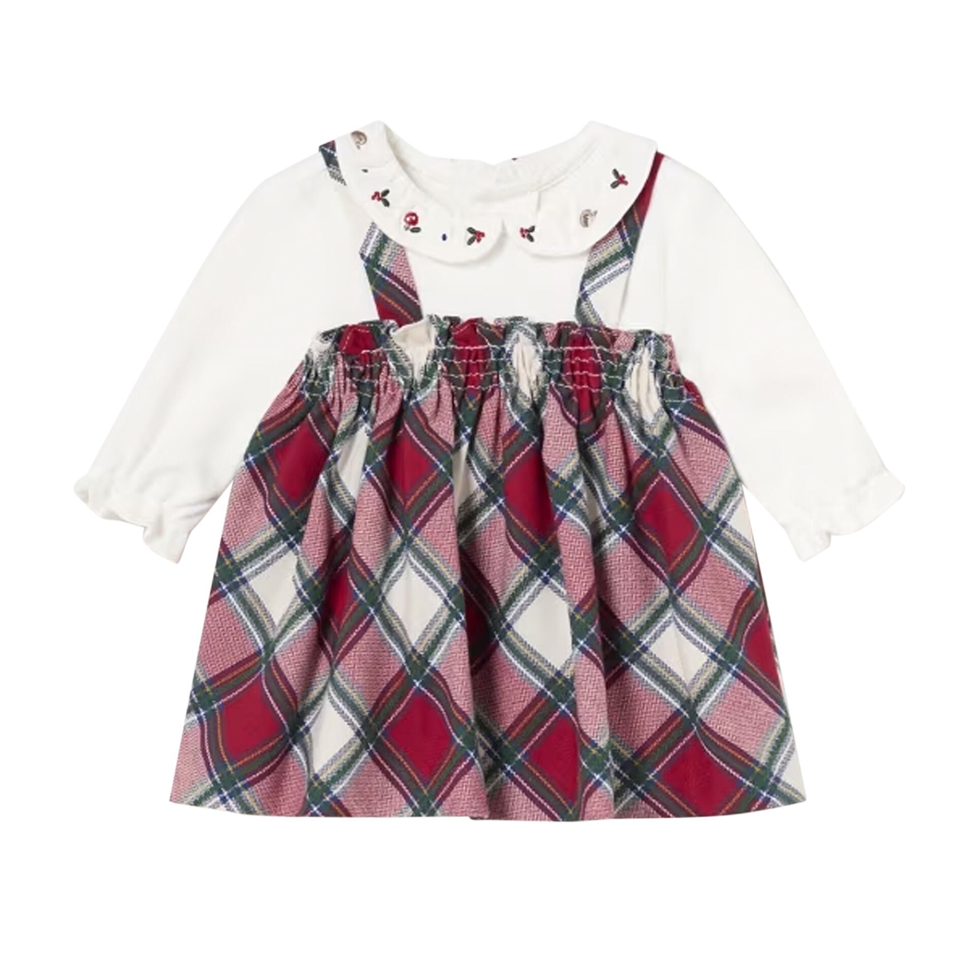 Mayoral Baby Girls Ivory Red Tartan Dress Junior Couture Bahrain