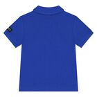 Younger Boys White & Blue Logo Polo Shirt, 2, hi-res