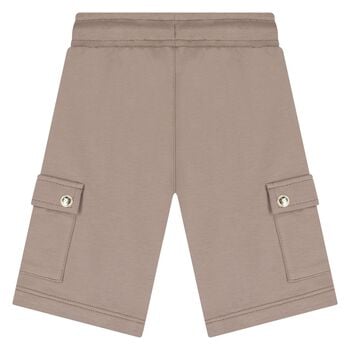 Younger Boys Beige Logo Shorts