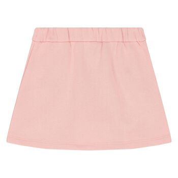 Girls Pink Web Striped Skirt