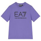 طقم شورت أولاد بالشعار باللون بنفسجي و الأسود, 2, hi-res