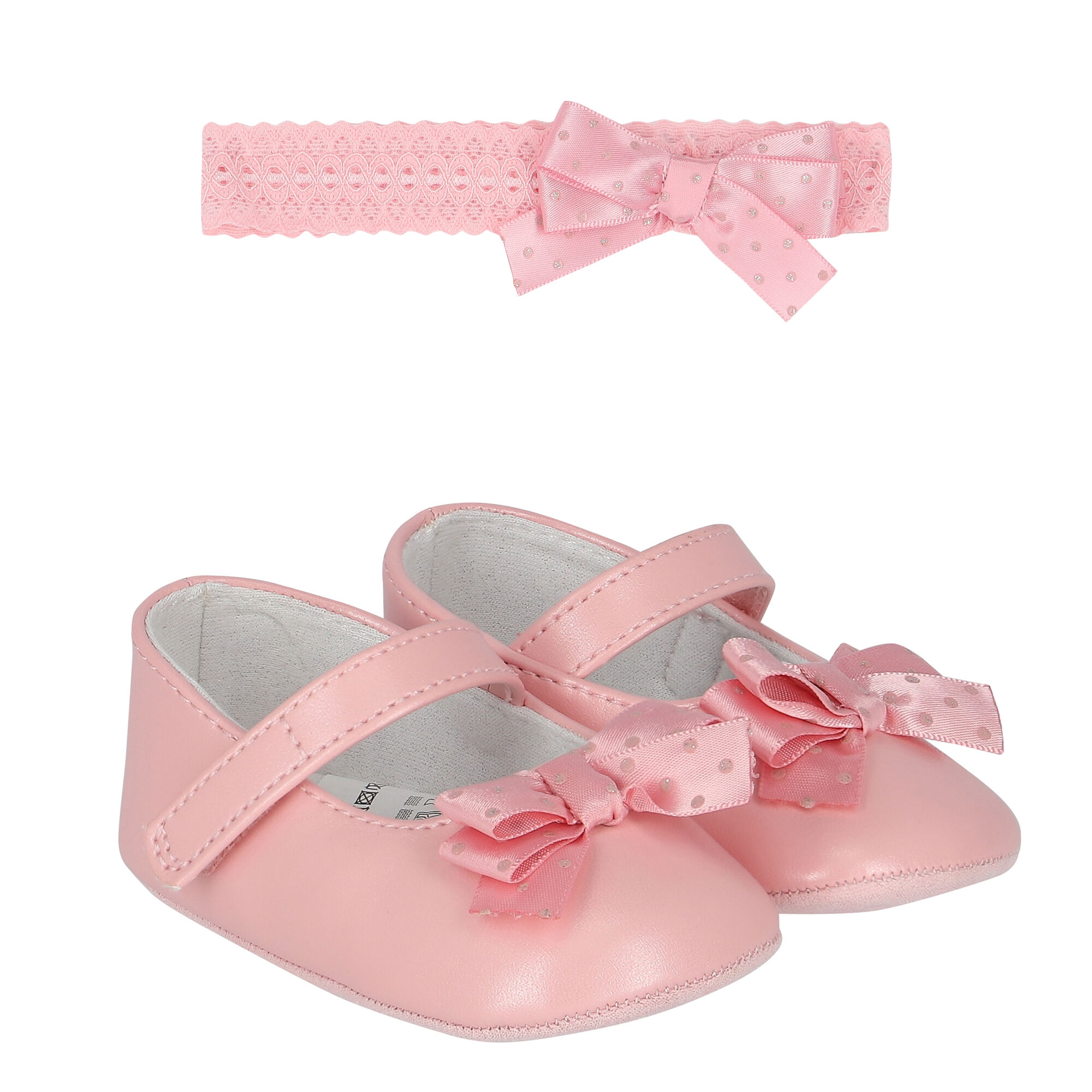 Mayoral Baby Girls Pink Bow Pre Walker Shoes Set Junior Couture Oman