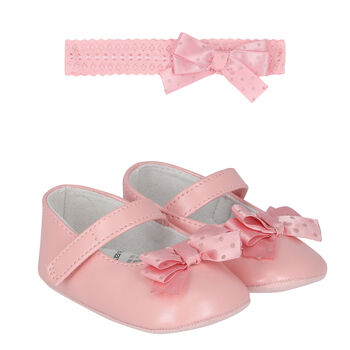 Baby Girls Pink Shoes & Headband Set