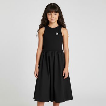 Girls Black Logo Dress