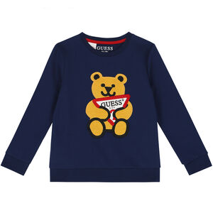 Boys Navy Teddy Logo Sweatshirt