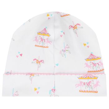 Baby Girls White & Pink Carousel Hat