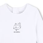 Younger Girls White & Black Choupette Logo Dress, 1, hi-res