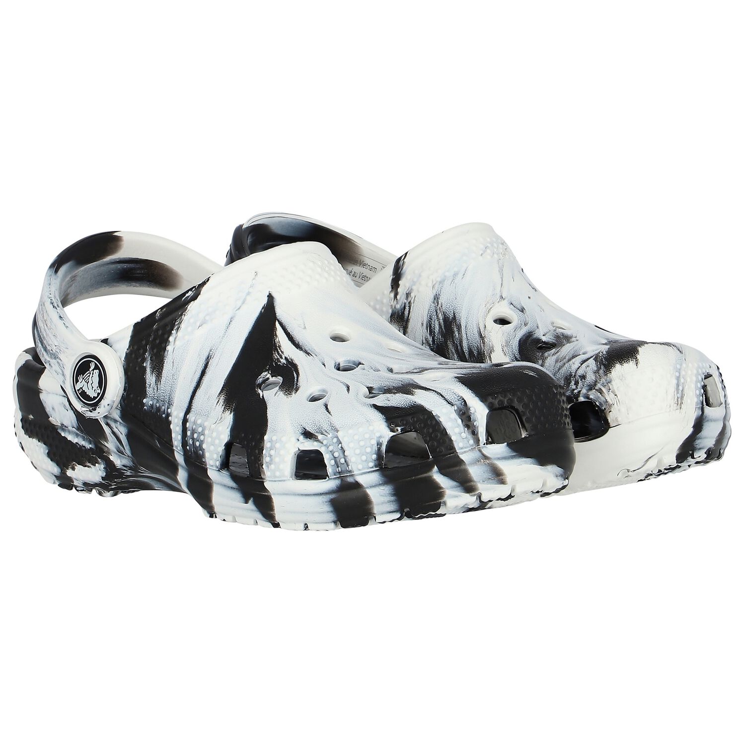 Black & White Classic Marbled Clog Sandals, 1, hi-res image number null