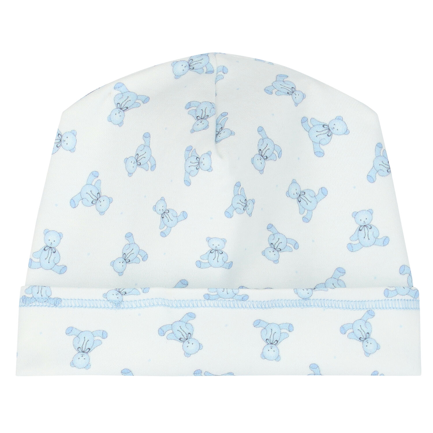 Baby Boys White & Blue Teddy Hat, 1, hi-res image number null