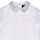 Girls White Embellished Dress, 1, hi-res