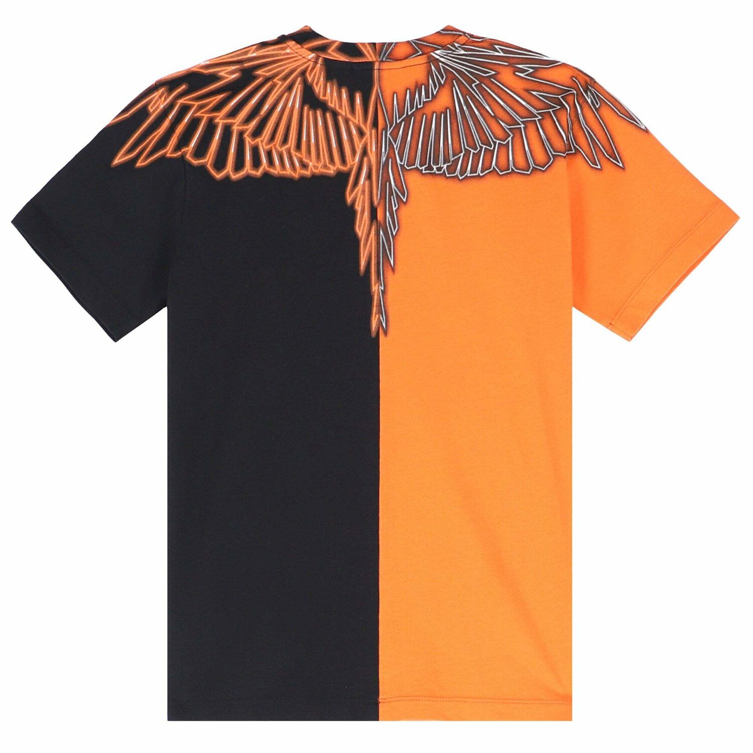 Marcelo Burlon Boys Orange Black Printed T-Shirt Junior Couture